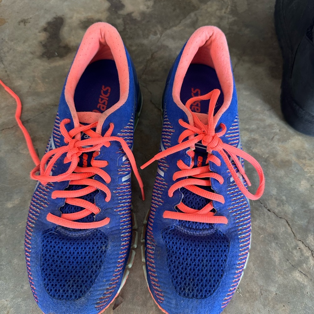 Asics Coral and Navy Athletic Shoes